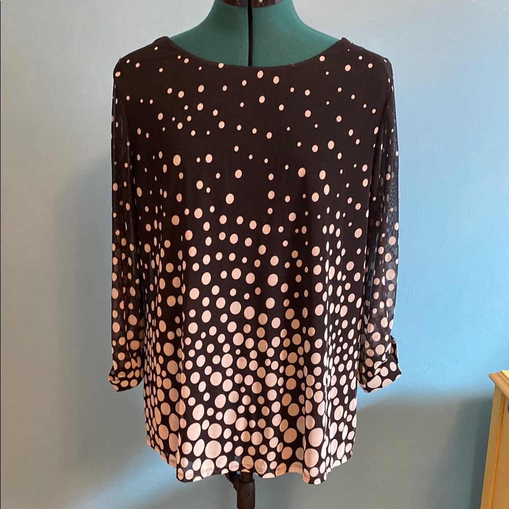 Sara Michelle Brown 3/4 Sleeve Boxy Blouse